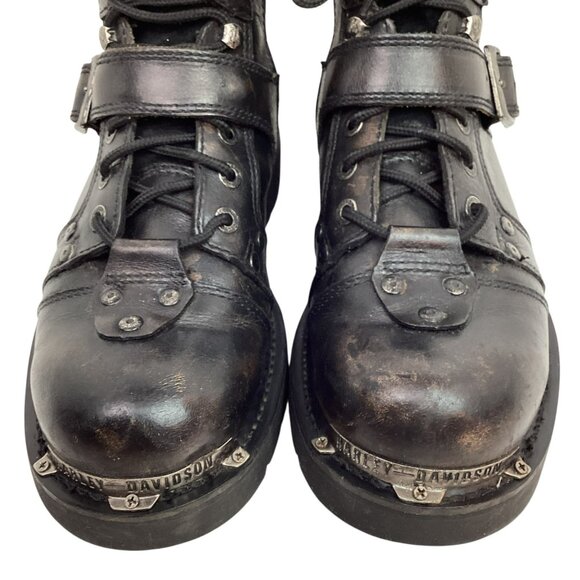 Harley-Davidson Leather Heavy Duty Motorcycle Boots Mens 9.5 Side Zip Black - Picture 5 of 14